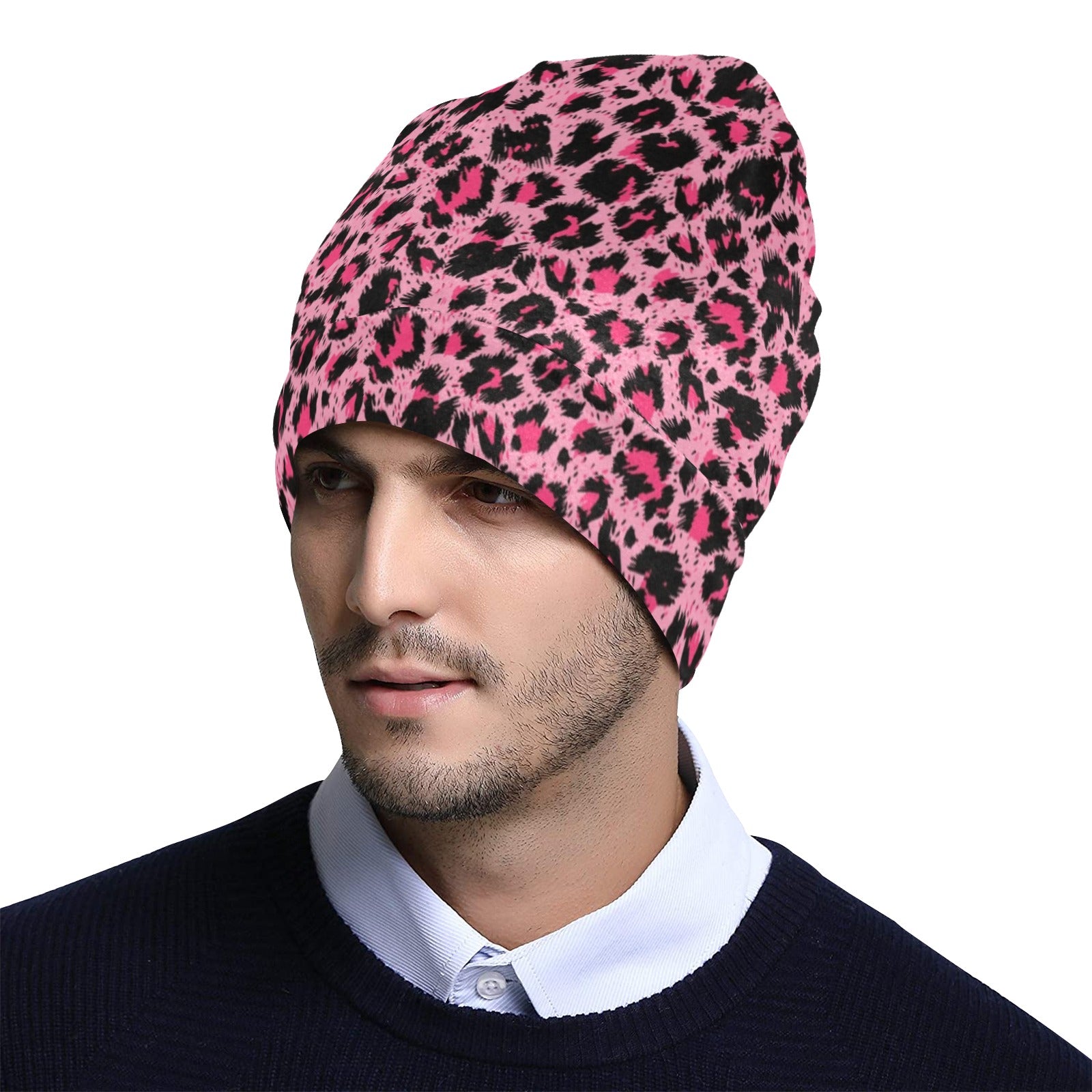 Cheetah Pink Pattern Print Design 01 Unisex Beanie