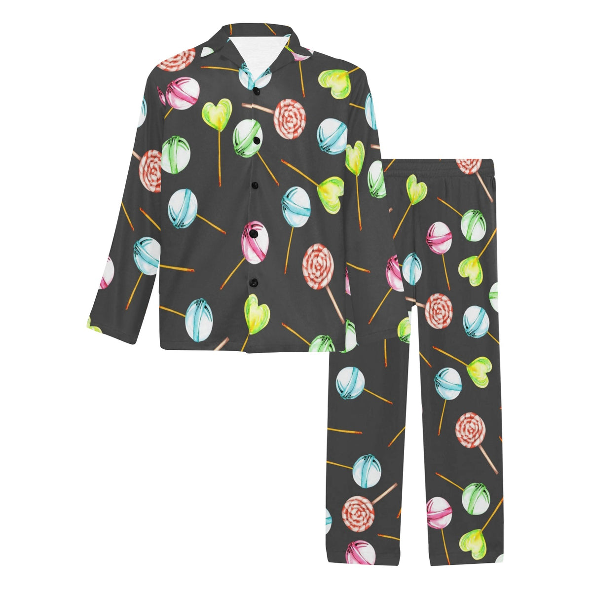 Lollipop Pattern Print Design LL02 Men's Long Sleeve Pajama Set