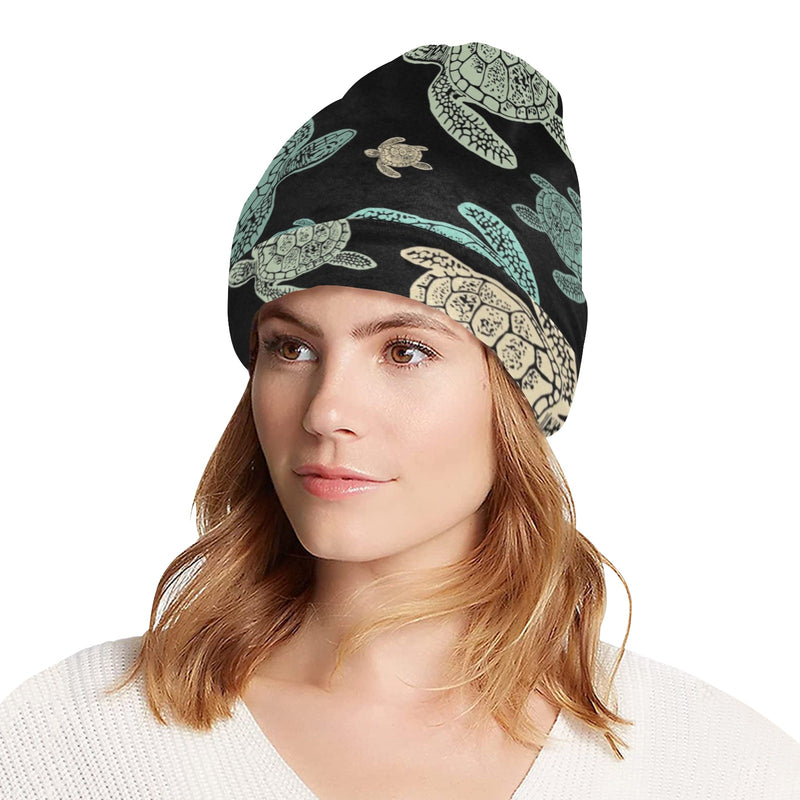 Sea Turtle Stamp Pattern Unisex Beanie