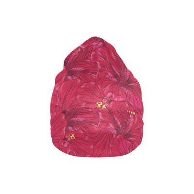 Hibiscus Red Pattern Print LKS308 Unisex Beanie