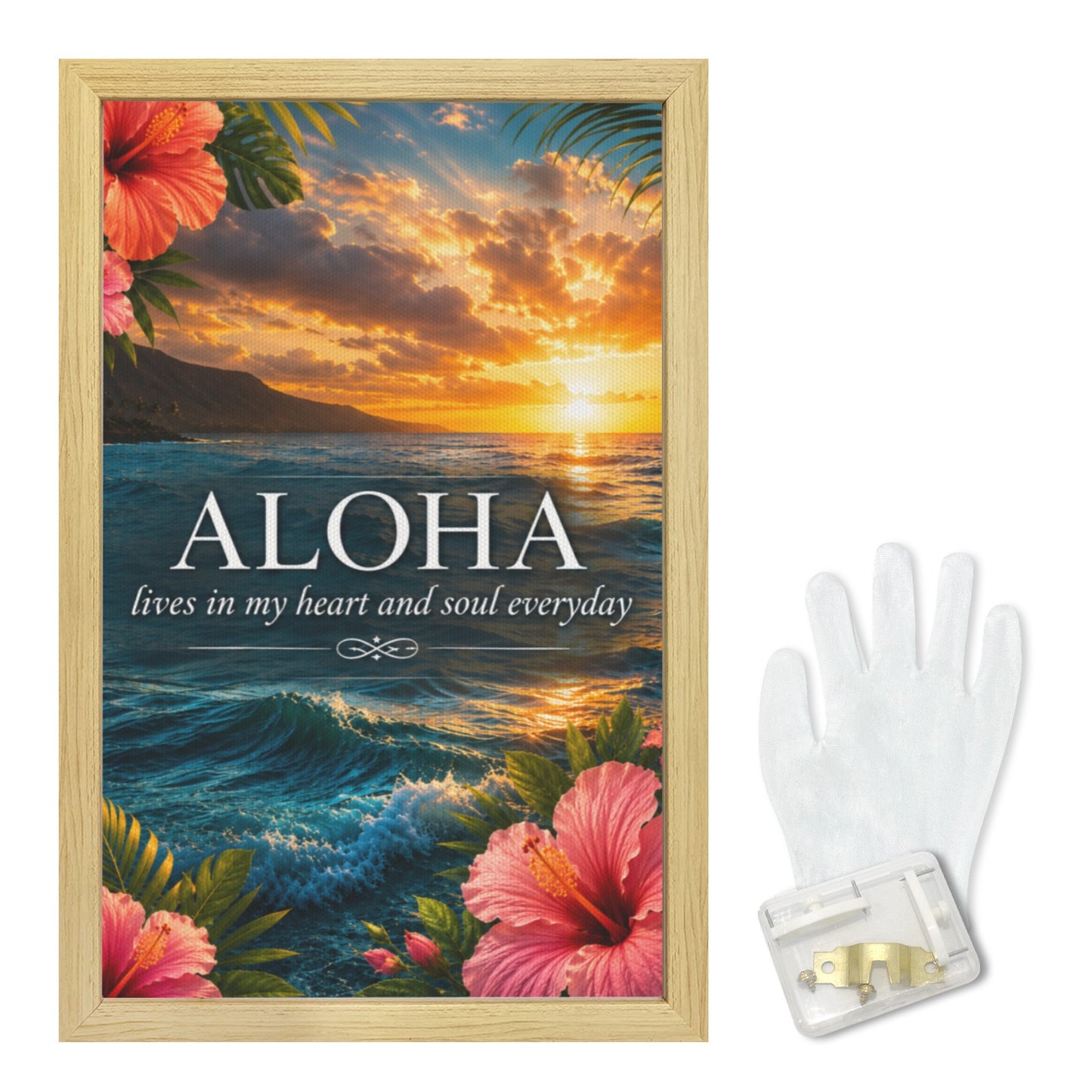 ALOHA lives in my heart and soul everyday Natural Wood Framed Art Print