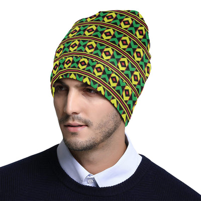 African Geometric Print Pattern Unisex Beanie