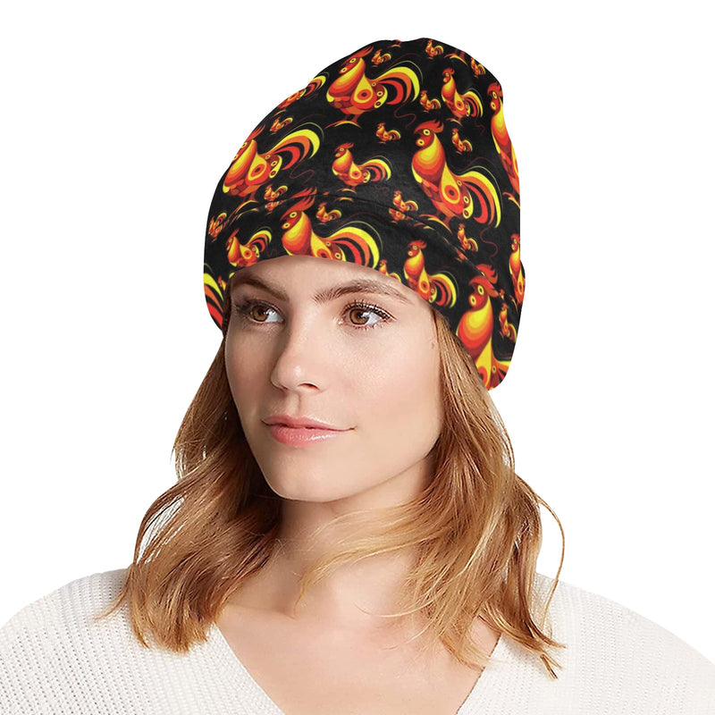 Rooster Print Themed Unisex Beanie