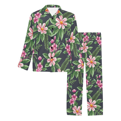 Summer Floral Pattern Print Design SF010 Men's Long Sleeve Pajama Set