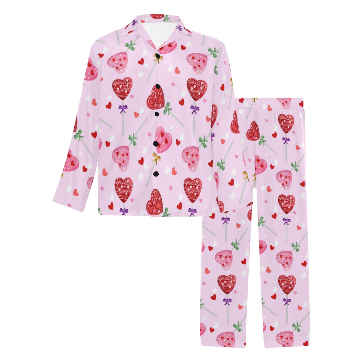 Lollipop Pattern Print Design LL07 Men's Long Sleeve Pajama Set
