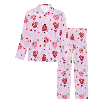 Lollipop Pattern Print Design LL07 Men's Long Sleeve Pajama Set