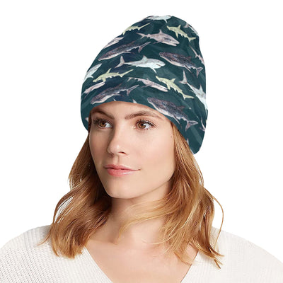 Shark Pattern Print Unisex Beanie