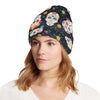 Sugar Skull Print Design LKS305 Unisex Beanie