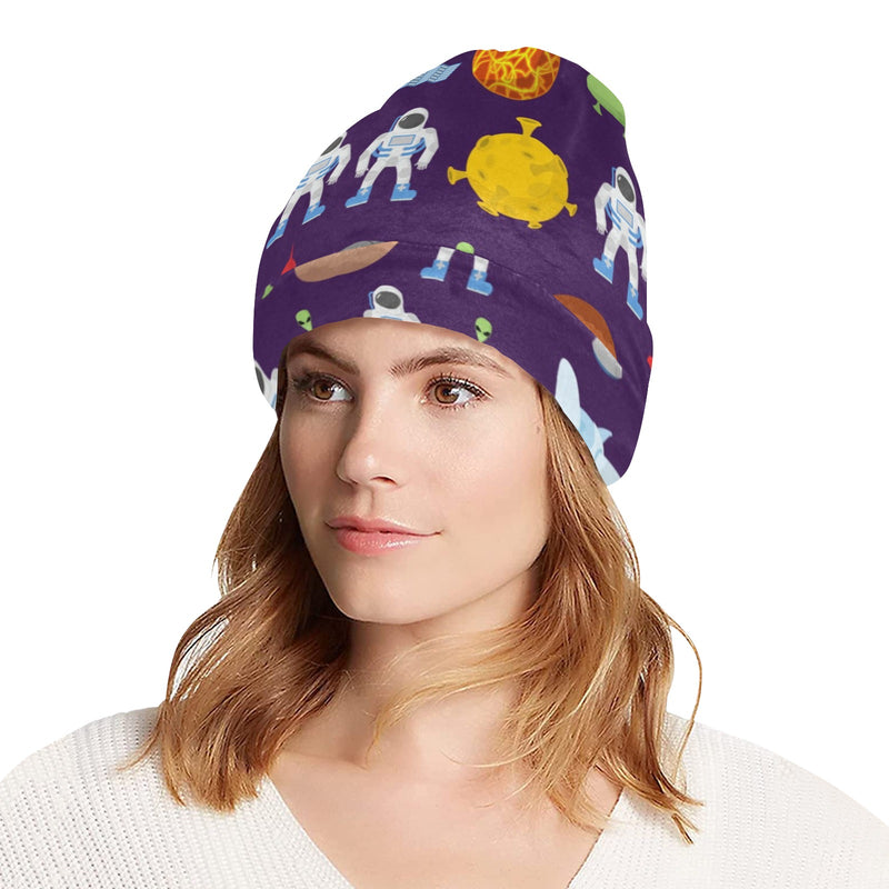 Alien Astronaut Planet Unisex Beanie