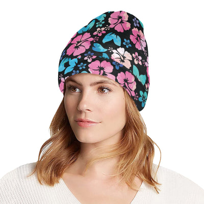 Pink Hibiscus Hawaiian Flower Unisex Beanie