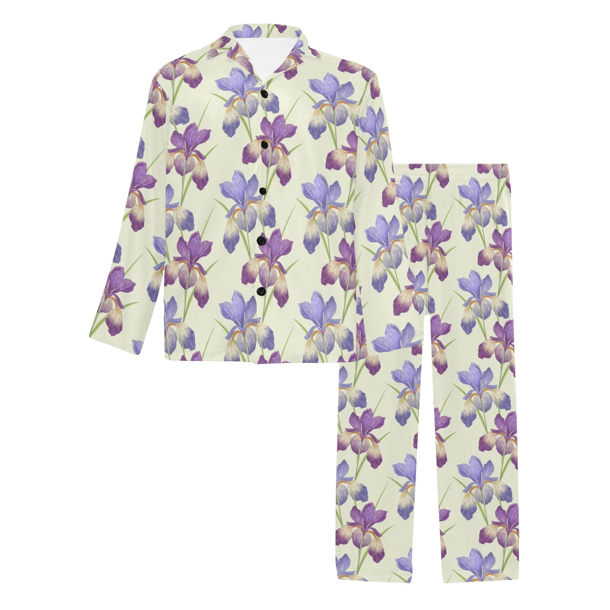 Iris Pattern Print Design IR08 Men's Long Sleeve Pajama Set