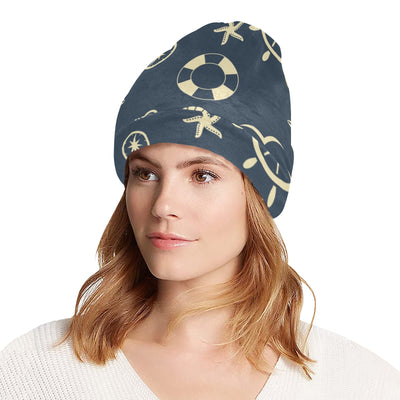 Nautical Pattern Print Design A01 Unisex Beanie