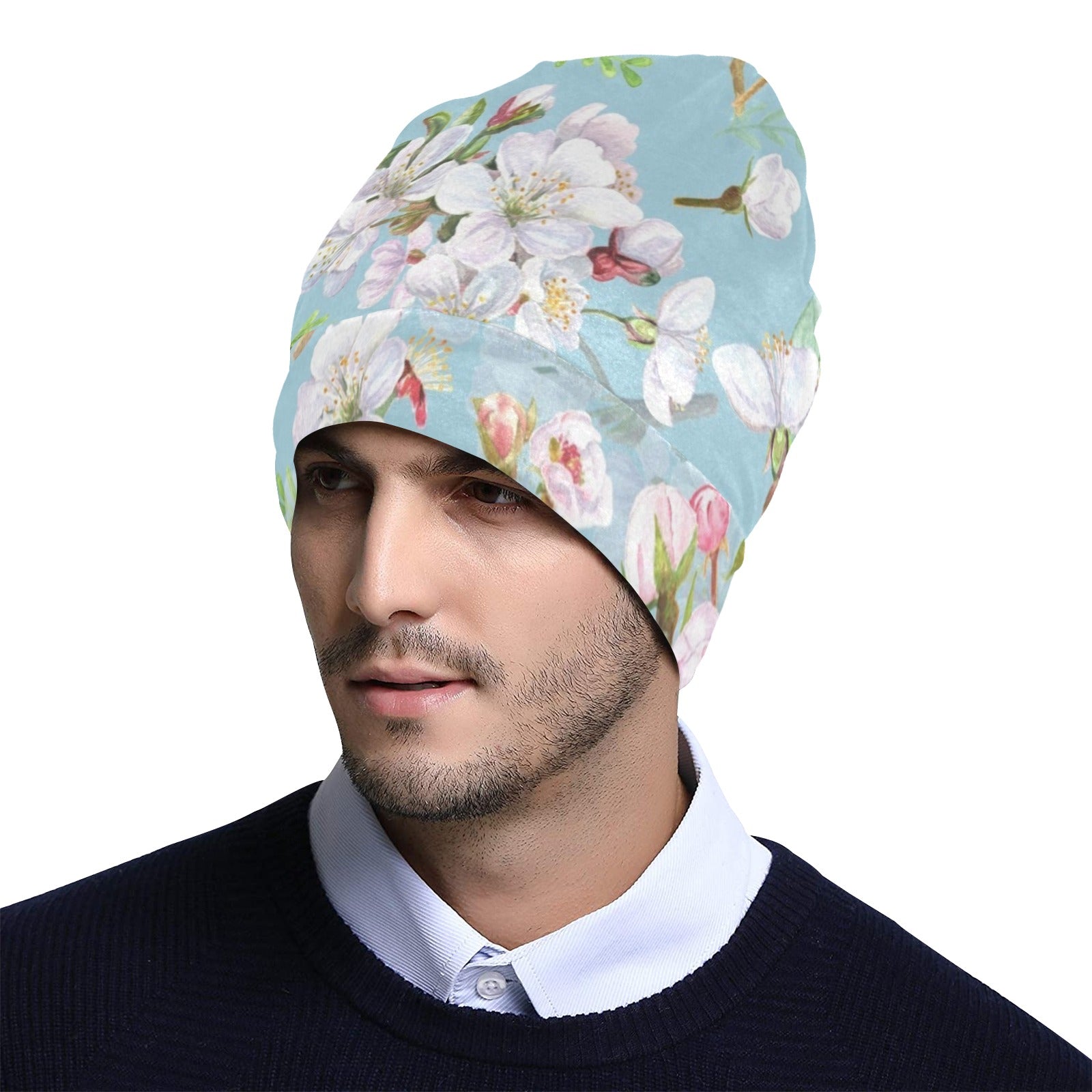 Apple blossom Pattern Print Design AB06 Unisex Beanie