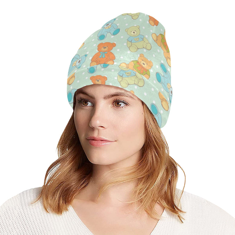 Bear Pattern Print Design 02 Unisex Beanie