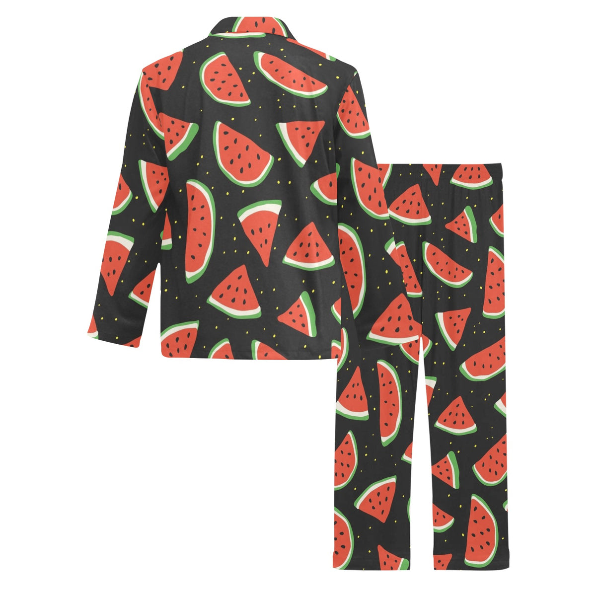 Watermelon Pattern Print Design WM09 Men's Long Sleeve Pajama Set