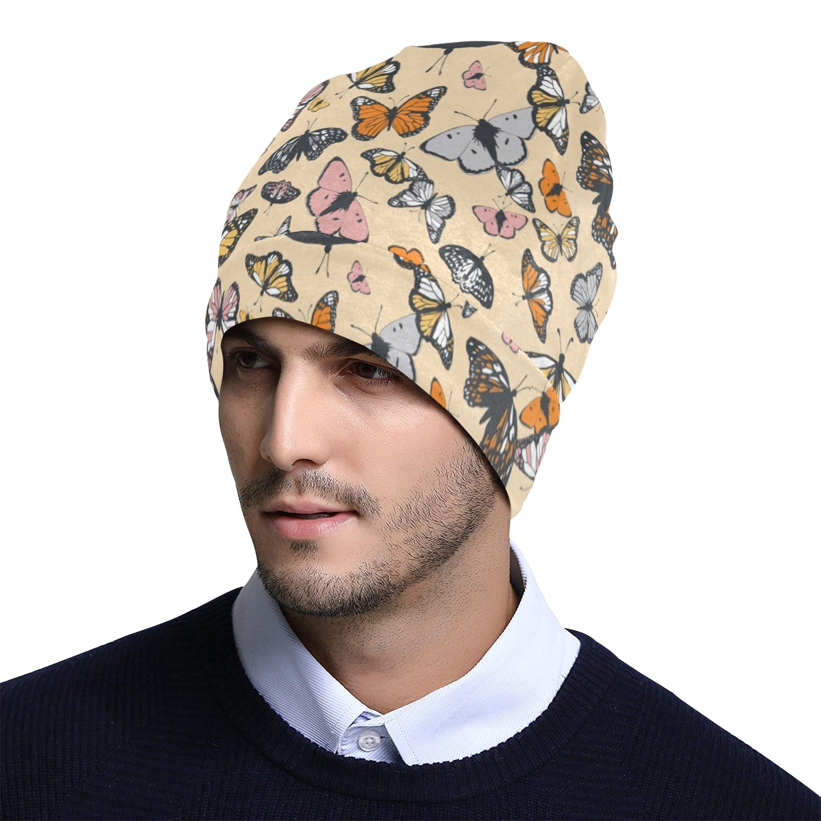 Butterfly Pattern Print Design 04 Unisex Beanie