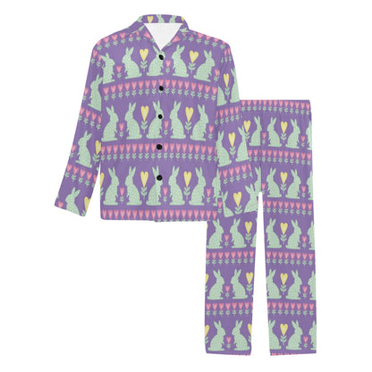 Rabbit Pattern Print Design RB01 Men's Long Sleeve Pajama Set