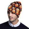 Basketball Black Background Pattern Unisex Beanie