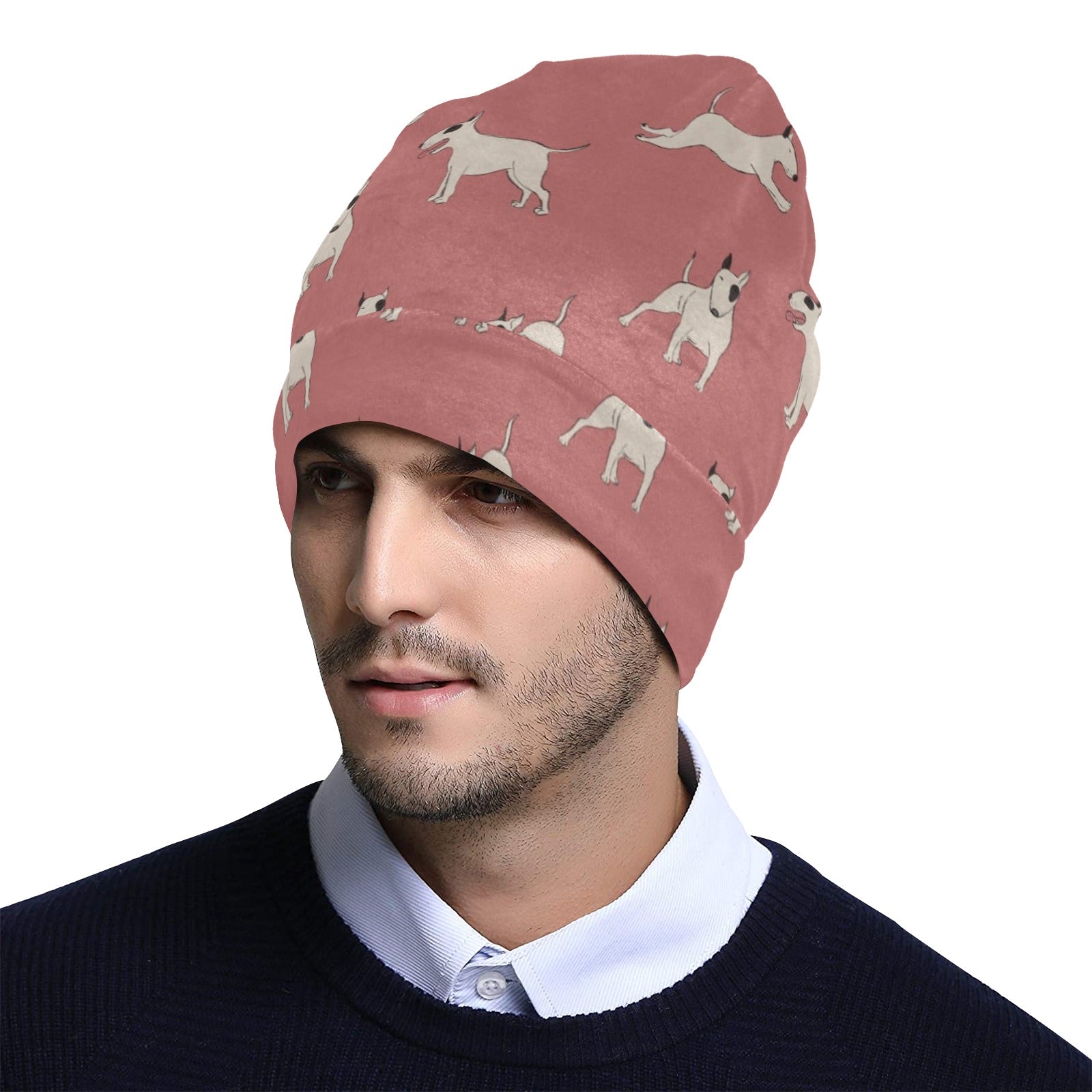 Bull Terriers Pattern Print Design 09 Unisex Beanie