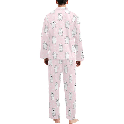 Polar Bear Pattern Print Design PB09 Men's Long Sleeve Pajama Set