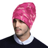 Camo Pink Pattern Print Design 01 Unisex Beanie