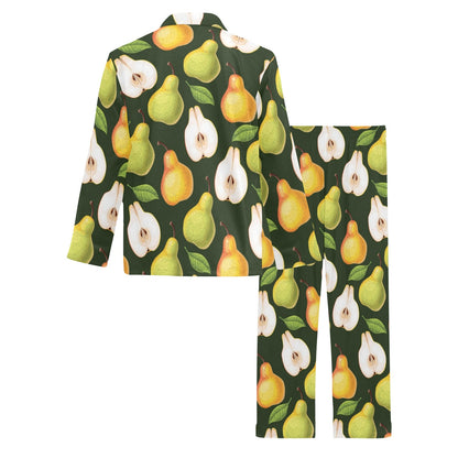 Pear Pattern Print Design PE06 Men's Long Sleeve Pajama Set