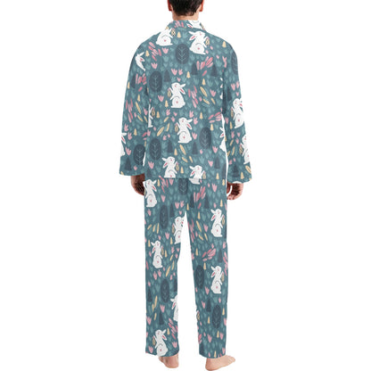 Rabbit Pattern Print Design RB013 Men's Long Sleeve Pajama Set