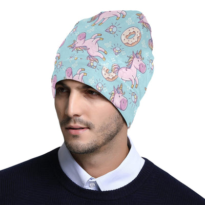 Donut Unicorn Pattern Print Design DN016 Unisex Beanie