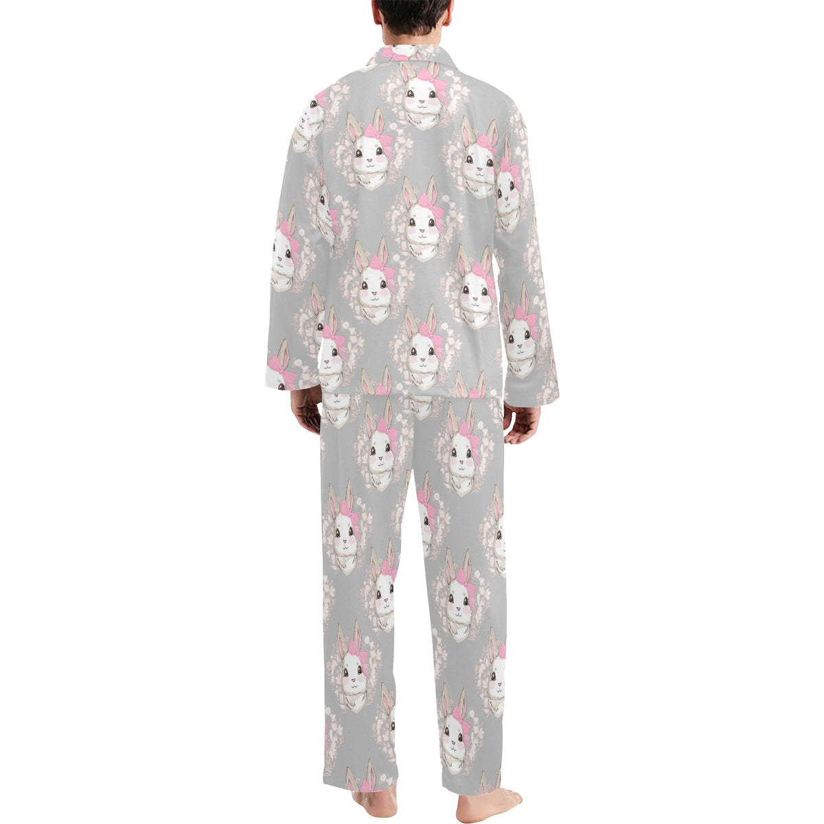 Rabbit Pattern Print Design RB07 Men's Long Sleeve Pajama Set