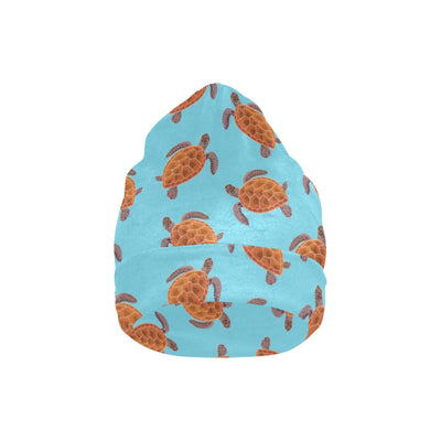 Brow Sea Turtle Print Pattern Unisex Beanie