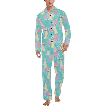 Rabbit Pattern Print Design RB05 Men's Long Sleeve Pajama Set