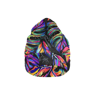 Neon Color Tropical Palm Leaves Unisex Beanie