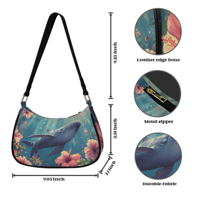 Whale Swimming Through Underwater Tropical Paradise Women's Shoulder Bag