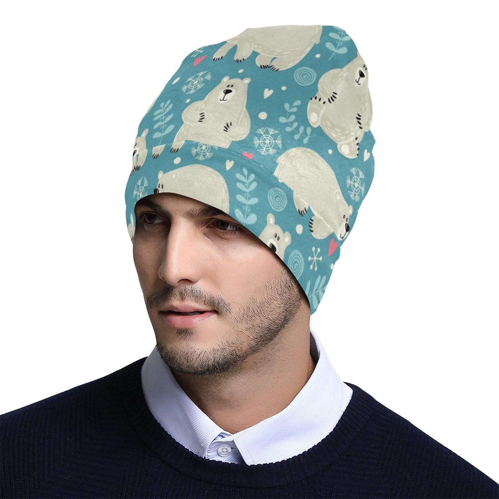 Bear Pattern Print Design BE04 Unisex Beanie