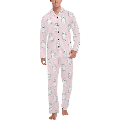 Polar Bear Pattern Print Design PB09 Men's Long Sleeve Pajama Set