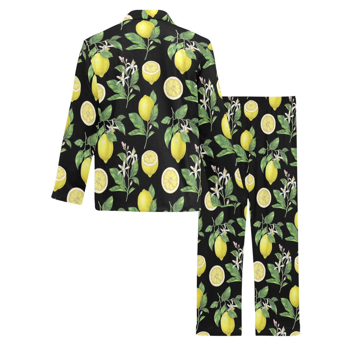 Lemon Pattern Print Design LM02 Men's Long Sleeve Pajama Set