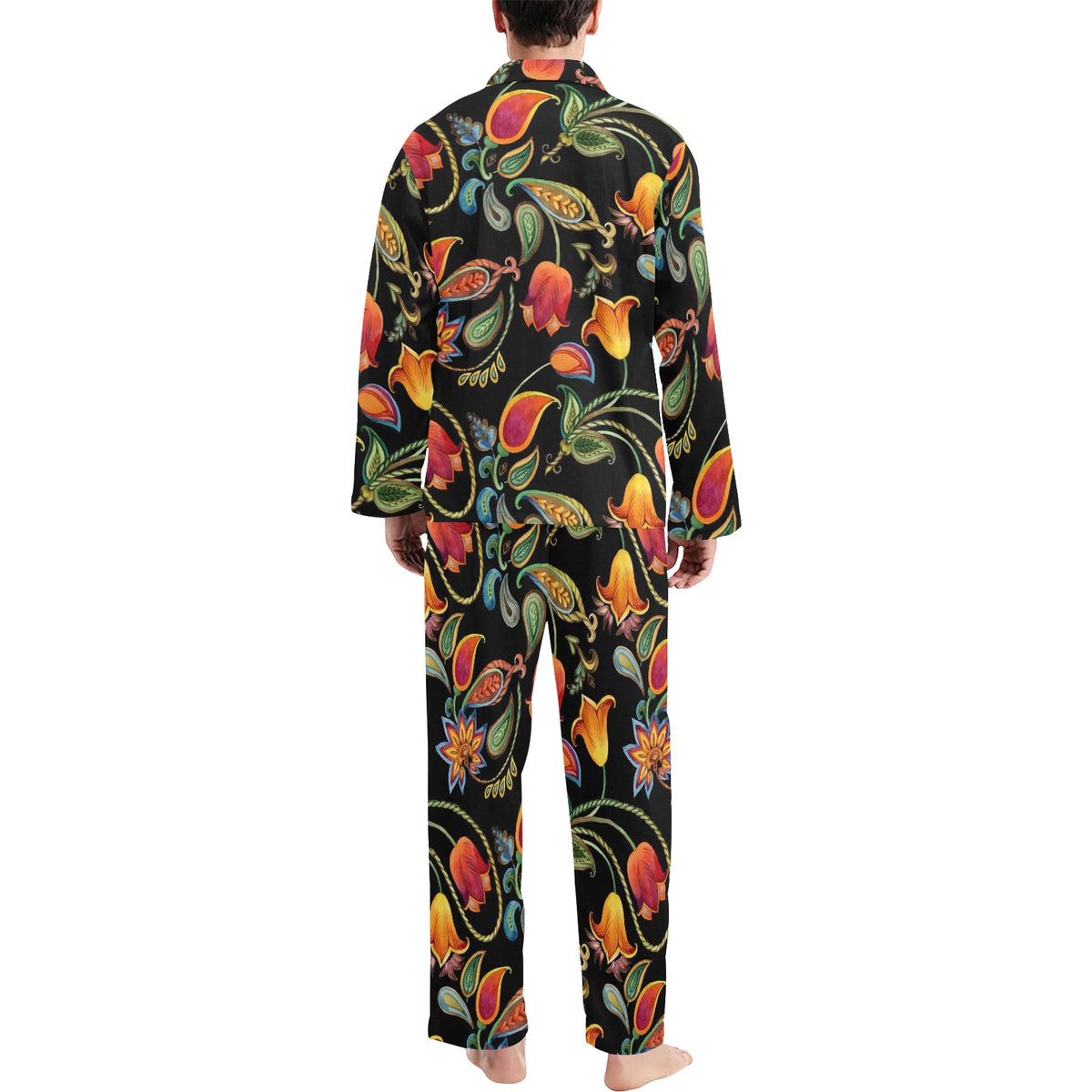 Tulip Boho Pattern Print Design TP09 Men's Long Sleeve Pajama Set