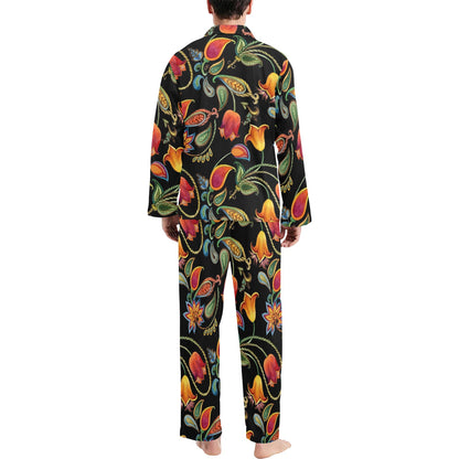 Tulip Boho Pattern Print Design TP09 Men's Long Sleeve Pajama Set