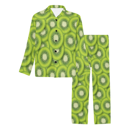 Kiwi Pattern Print Design KW01 Men's Long Sleeve Pajama Set