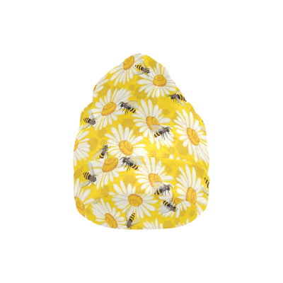 Bee Daisy Pattern Print Design 06 Unisex Beanie