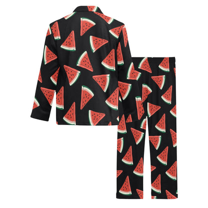 Watermelon Pattern Print Design WM01 Men's Long Sleeve Pajama Set