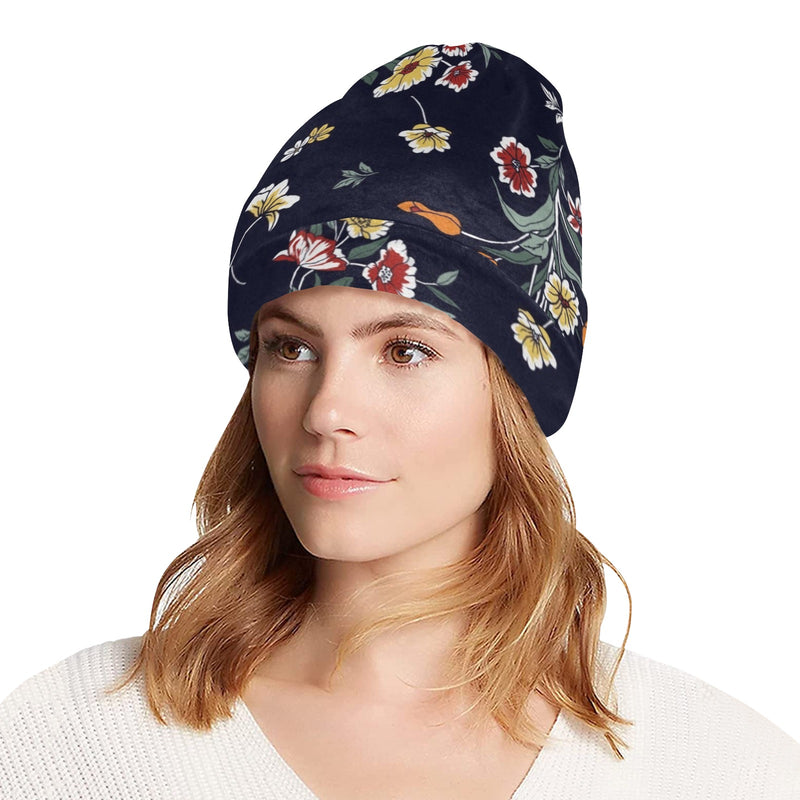 Summer Floral Pattern Print Design SF01 Unisex Beanie