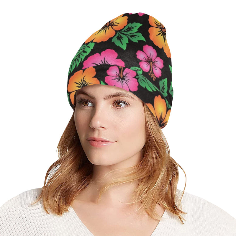 Hibiscus Pattern Print Design HB029 Unisex Beanie