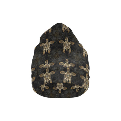 Gold Tribal Turtle Polynesian Design Unisex Beanie