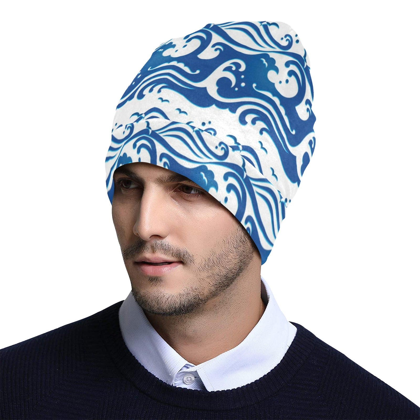 Wave Print Design LKS303 Unisex Beanie