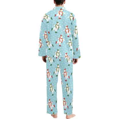 Polar Bear Pattern Print Design PB07 Men's Long Sleeve Pajama Set