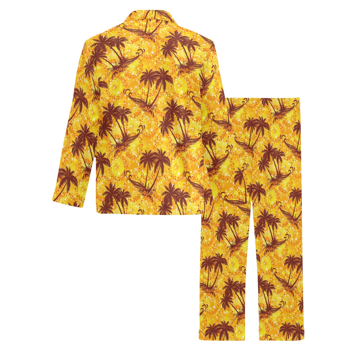 Palm Tree Pattern Print Design PT012 Men's Long Sleeve Pajama Set