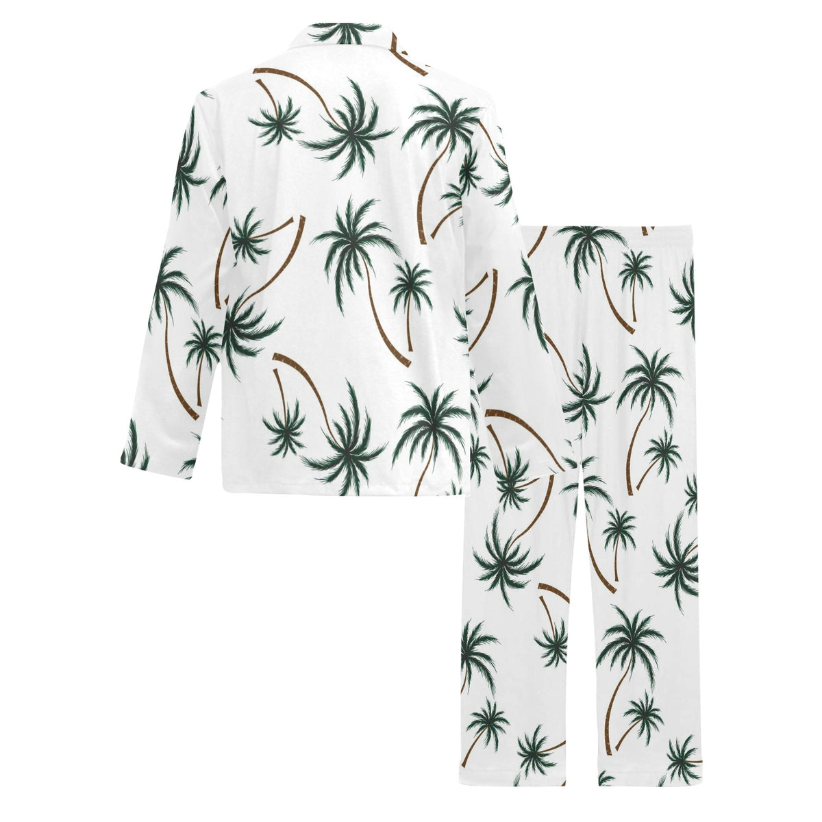 Palm Tree Pattern Print Design PT07 Men's Long Sleeve Pajama Set