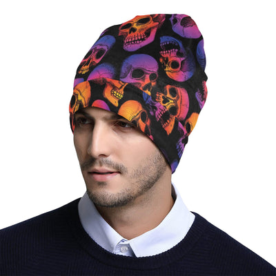 Skull Multicolor Print Design LKS3011 Unisex Beanie