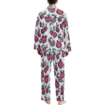 Pomegranate Pattern Print Design PG01 Men's Long Sleeve Pajama Set